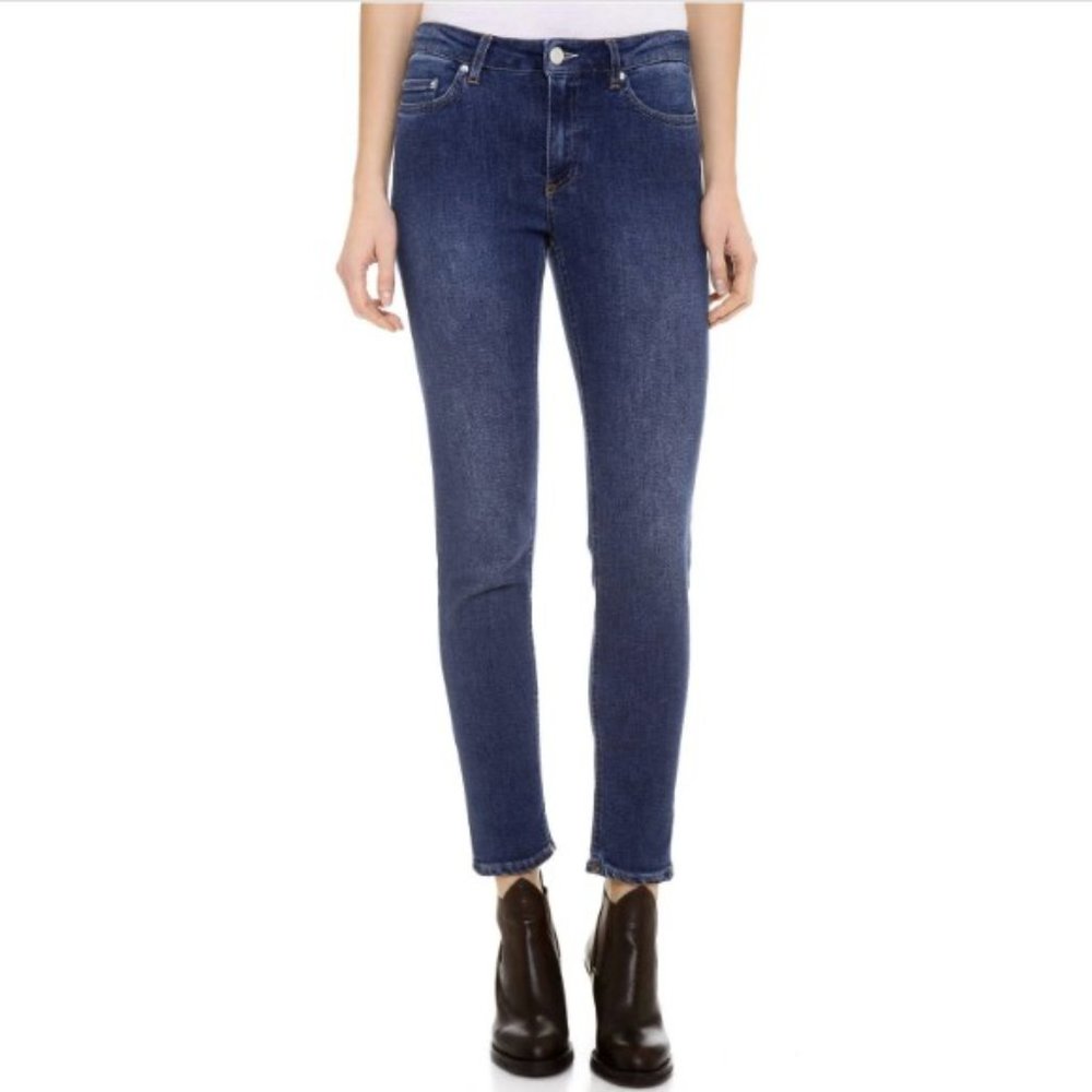 ACNE Studios Midrise Skin 5 Silver Blue Skinny Jeans 27